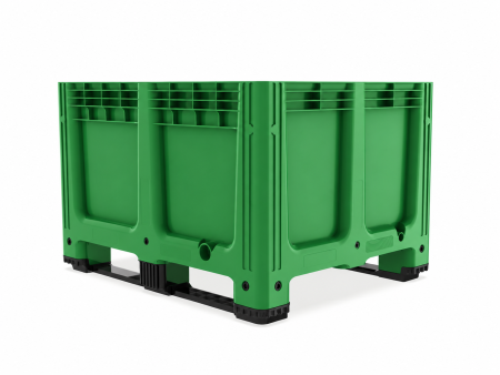 Plastic Pallet Box (Green, 610L, 1200x1000x760mm)