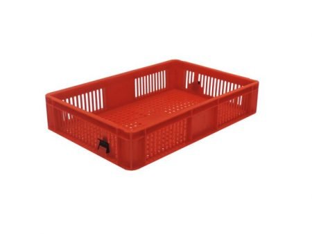 Euro Stacker 23 Ltr Perforated Red – 600 x 400