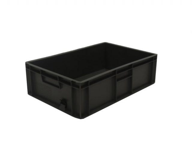 Euro Stacking Box 34 Ltr Solid Black – 600 x 400