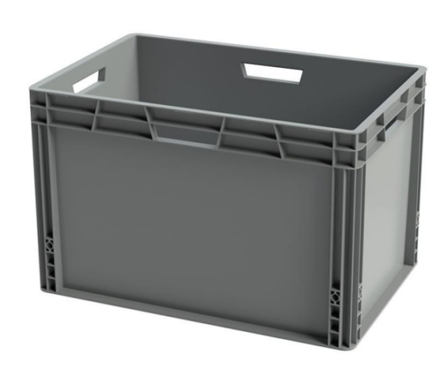 Stacking Box (65L, Grey) 600 X 400 X 340mm