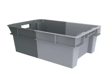 Solid Stacking Storage Container (32L, Dual Dark Grey/Light Grey) 600 x 400 x 200mm