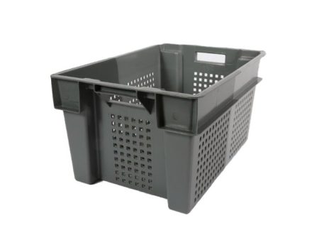 Perforated Stack Nest Box (50L, Grey) 600 x 400 x 300mm